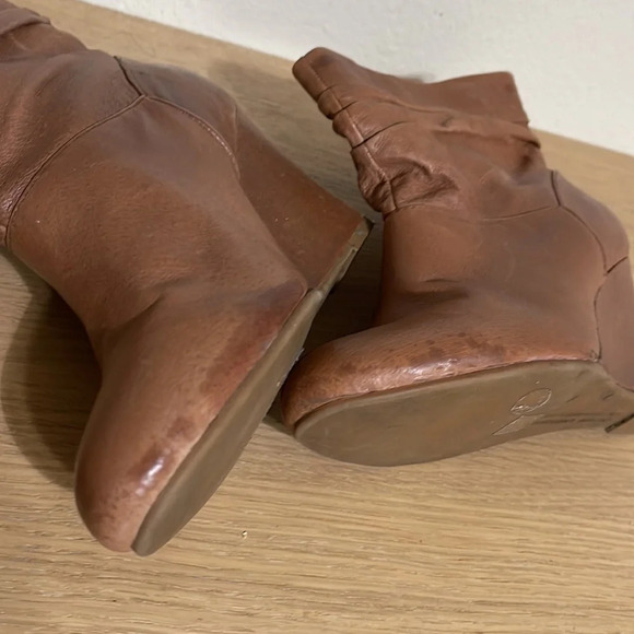 Chinese Laundry Wedge Boot Tan Cognac Size 7 - Picture 9 of 16